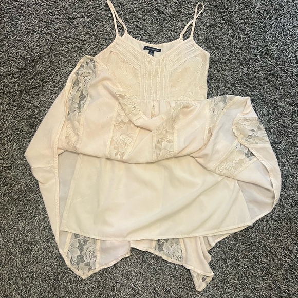 American Eagle Boho Lace Top Size 00 - Picture 8 of 9